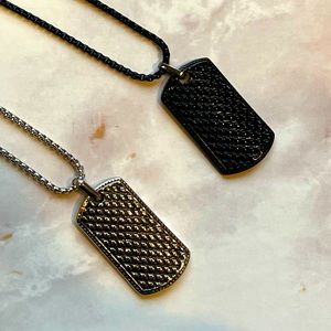 New - 2 Necklace’s w/charm Combo (dog tag charm) Black and Silver